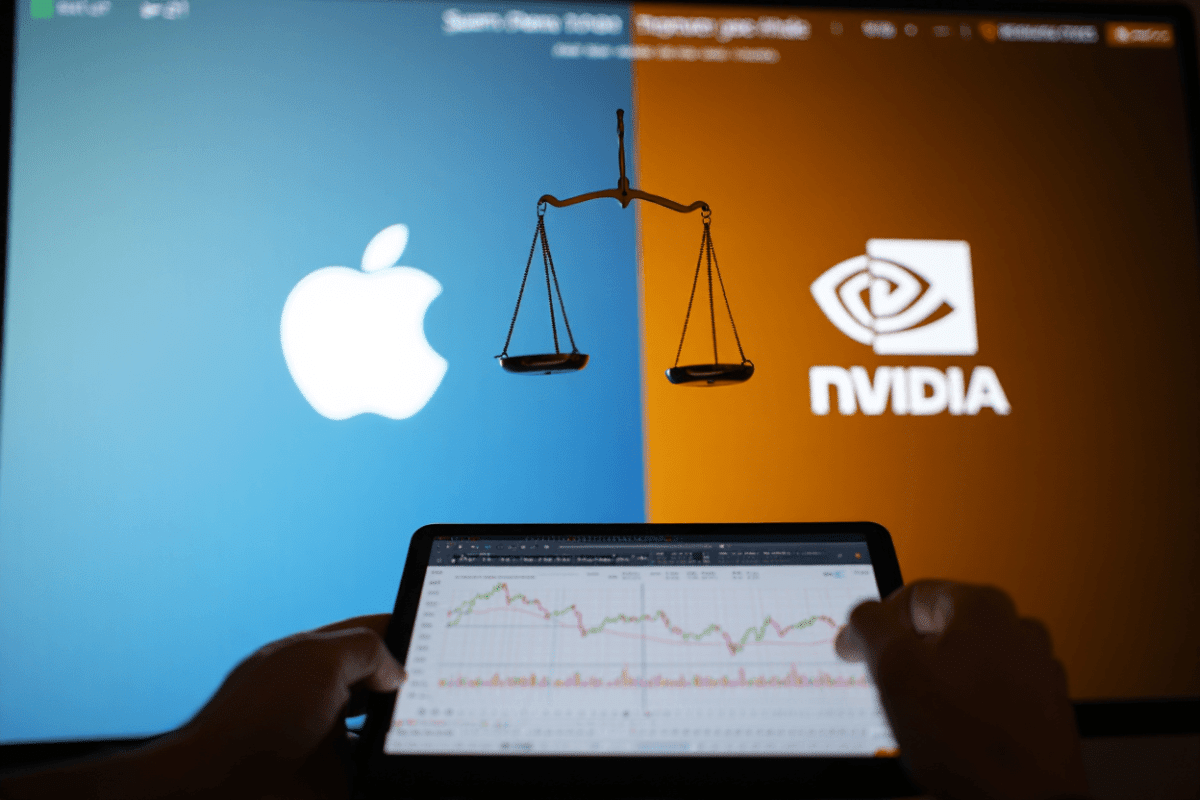 Apple and Nvidia are locked in a tight race for the top spot, with both companies valued at roughly $4.9 trillion as investors reassess AI outlooks.