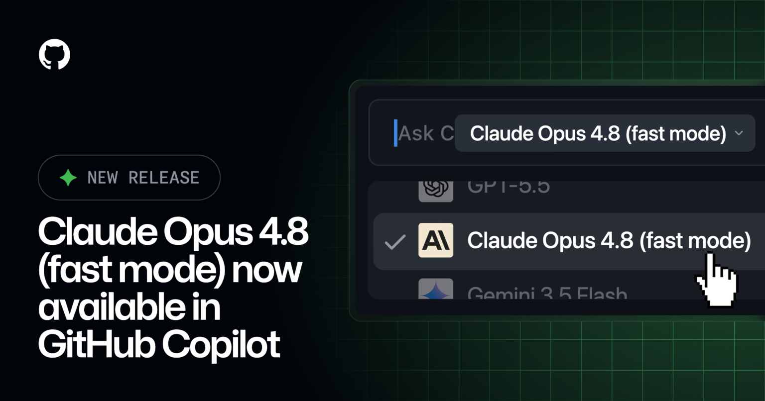 Claude Opus 4.8 (fast mode) is now in preview for GitHub Copilot