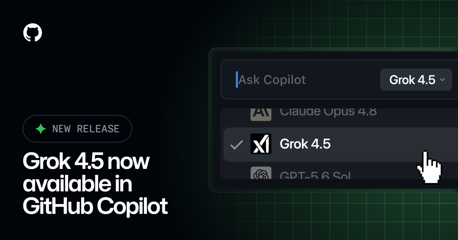 Grok 4.5 is now available in GitHub Copilot