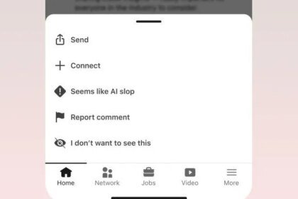 LinkedIn actually adds a ‘seems like AI slop’ button