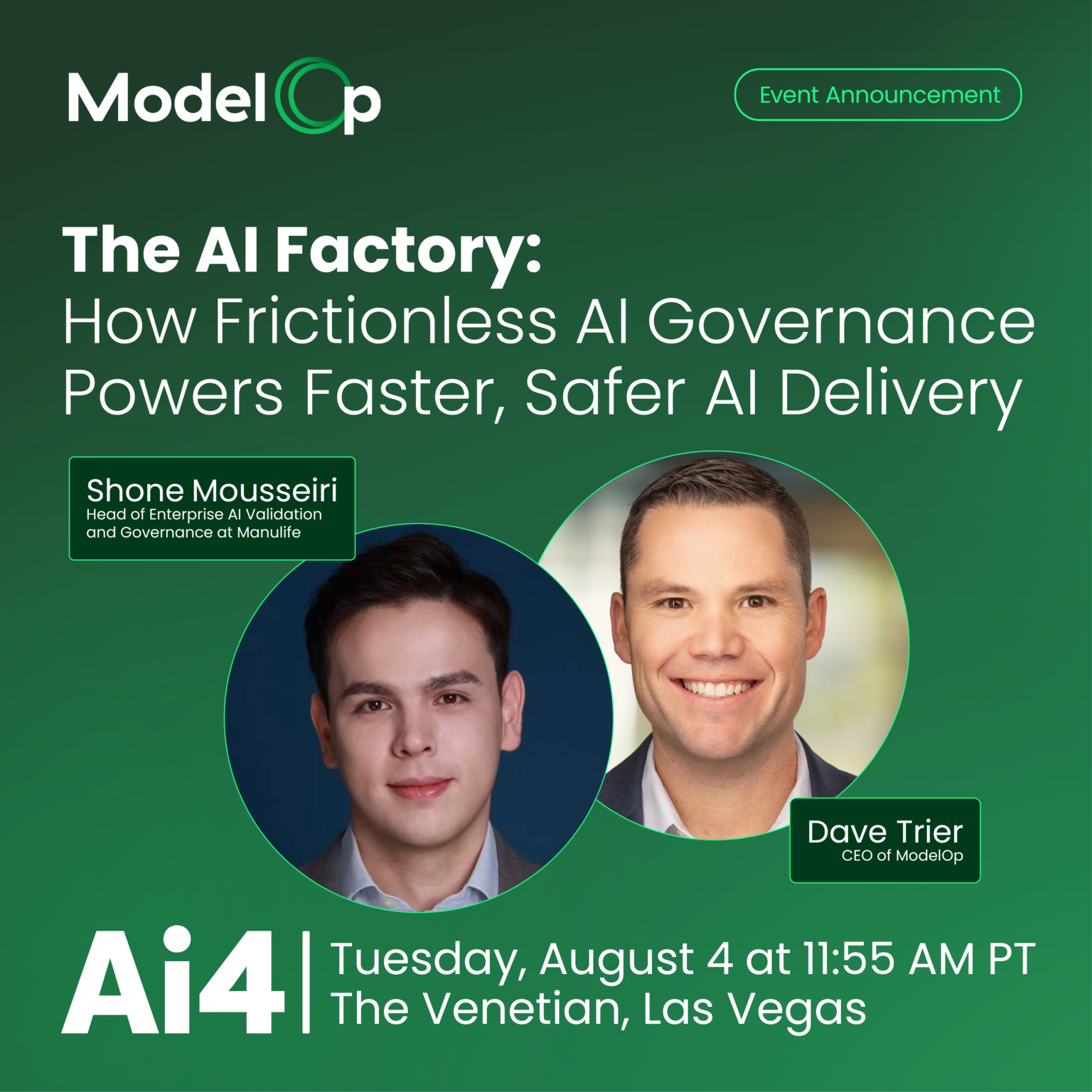 ModelOp to Present “The AI Factory” with Manulife at Ai4
