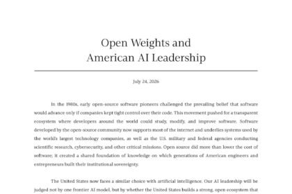"Open Weights and American AI Leadership" - A Letter by Jensen Huang, CEO and cofounder, Nvidia