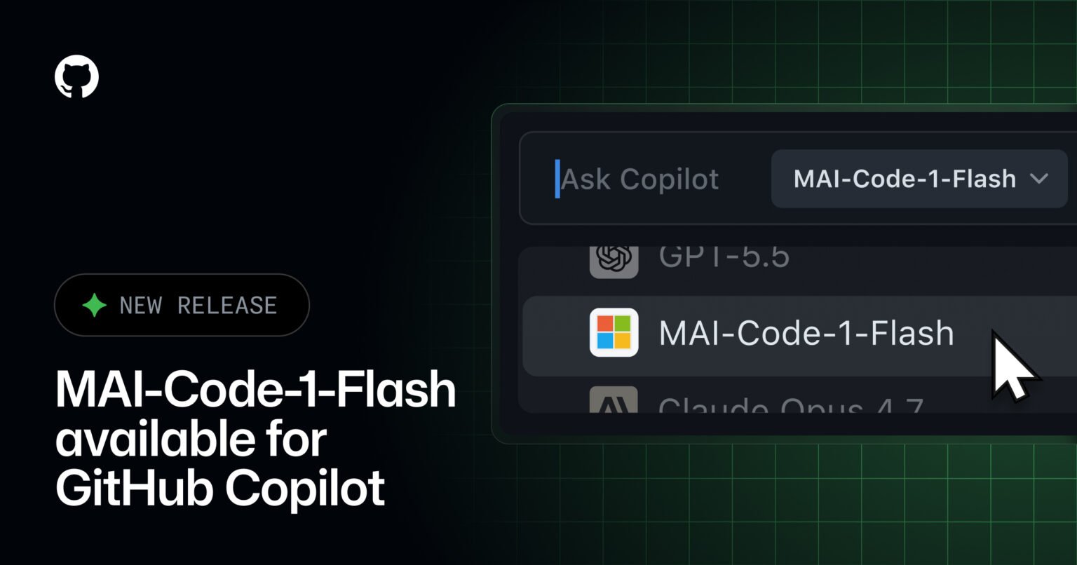 MAI-Code-1-Flash is now available for GitHub Copilot