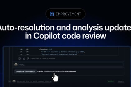 Auto-resolution and analysis updates in Copilot code review