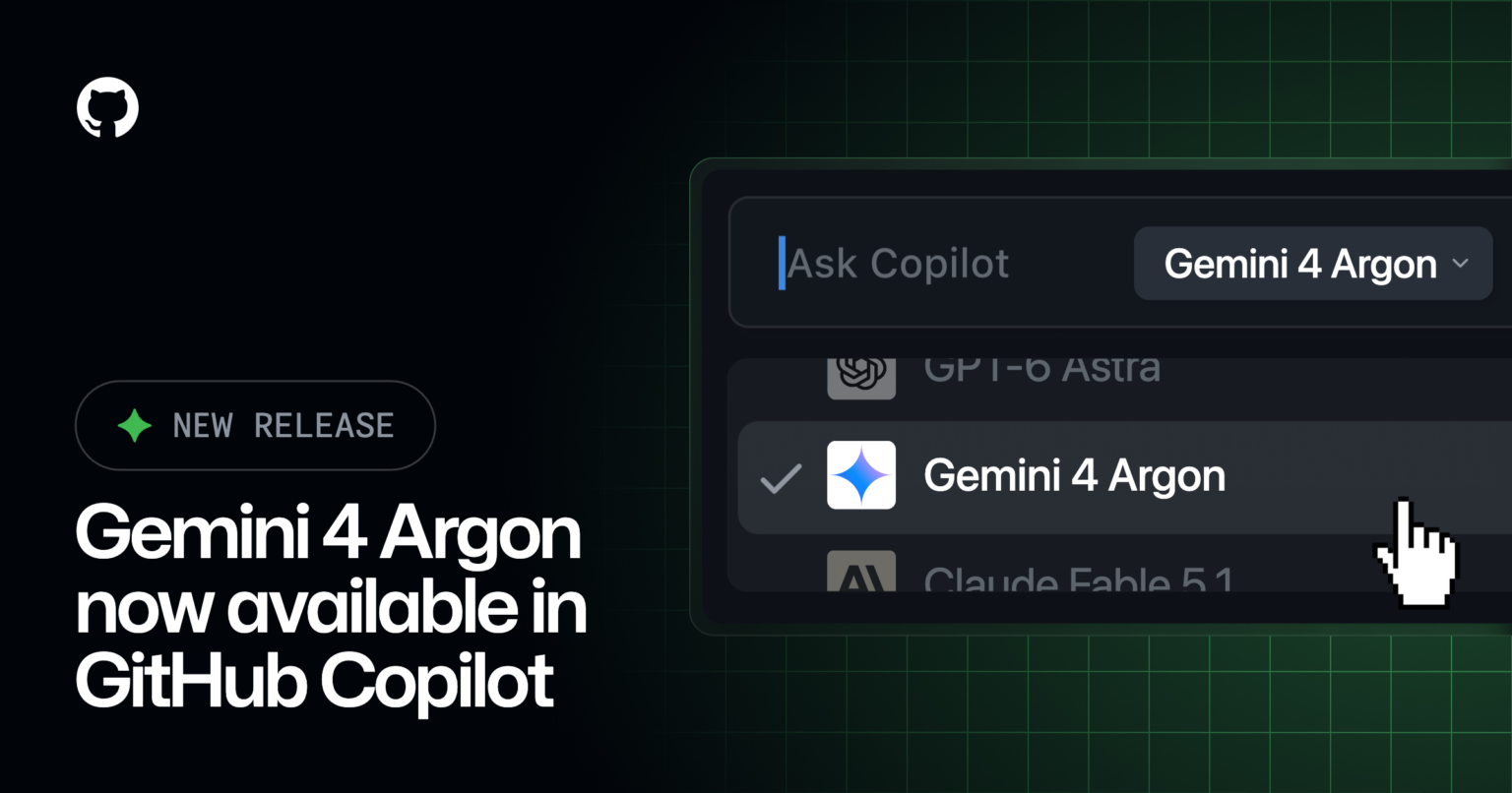 Gemini 4 Argon in GitHub Copilot